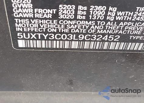 2020 BMW X3 Sdrive30I from USA, damaged, VIN 5UXTY3C03L9C32452